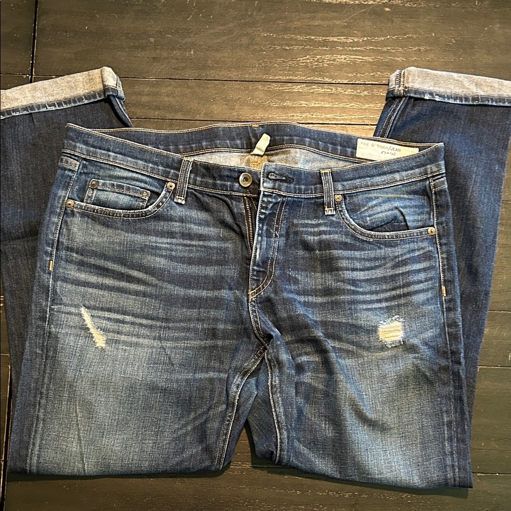 Rag and Bone Blue Distressed Women Jeans